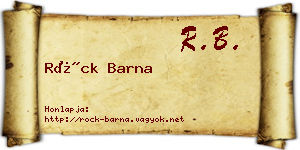 Röck Barna névjegykártya